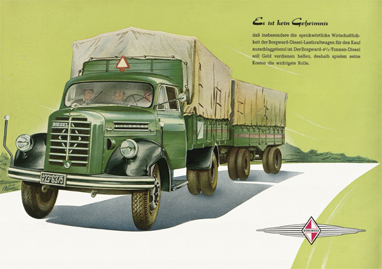 Prospekt Borgward 4,5 t Diesel LKW 1955