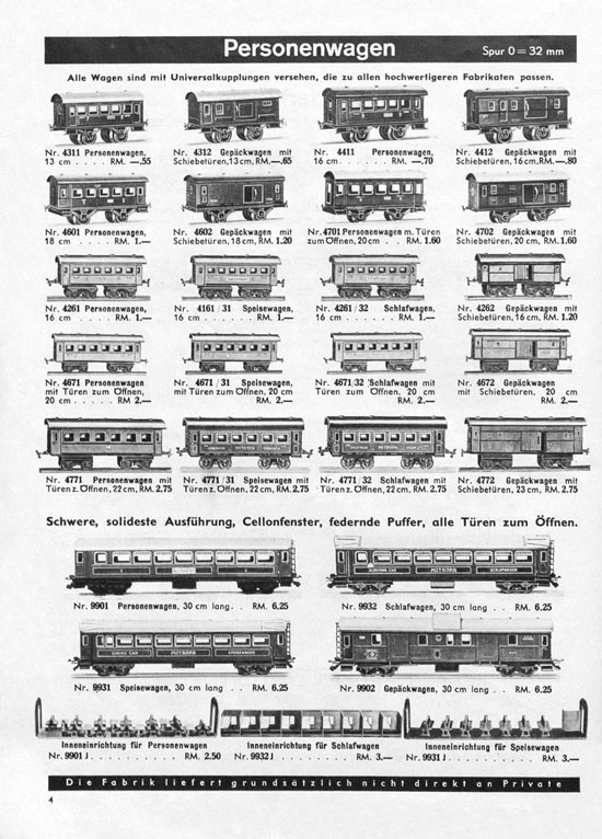 Seite 4 Karl Bub Spielwarenfabrik Nürnberg Katalog 1939