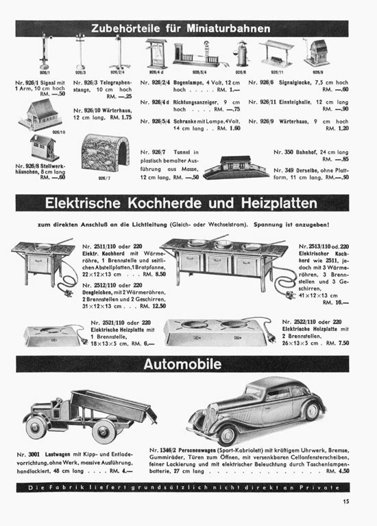 Seite 15 Karl Bub Spielwarenfabrik Nürnberg Katalog 1939