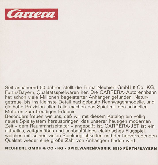 Seite 2 Carrera Katalog 1969-1970