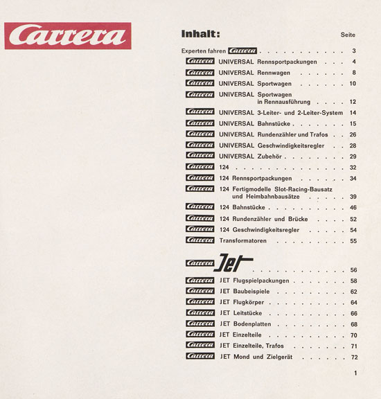 Seite 3 Carrera Katalog 1969-1970