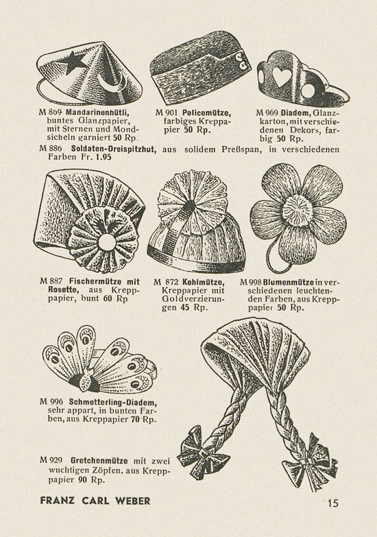 Franz Carl Weber Katalog Scherz, Ball und Fastnacht 1949