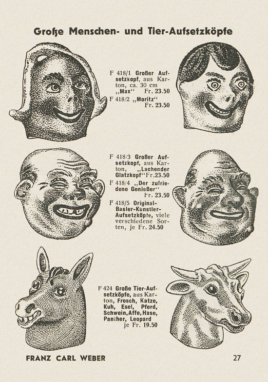 Franz Carl Weber Katalog Scherz, Ball und Fastnacht 1949