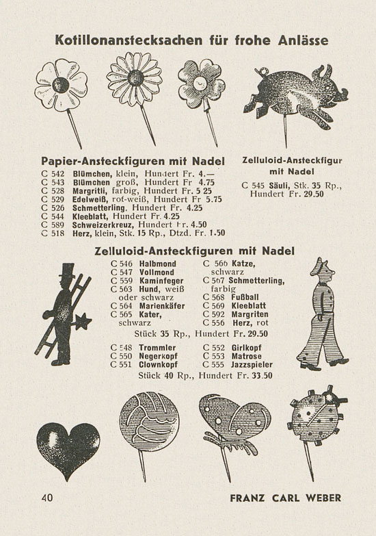 Franz Carl Weber Katalog Scherz, Ball und Fastnacht 1949