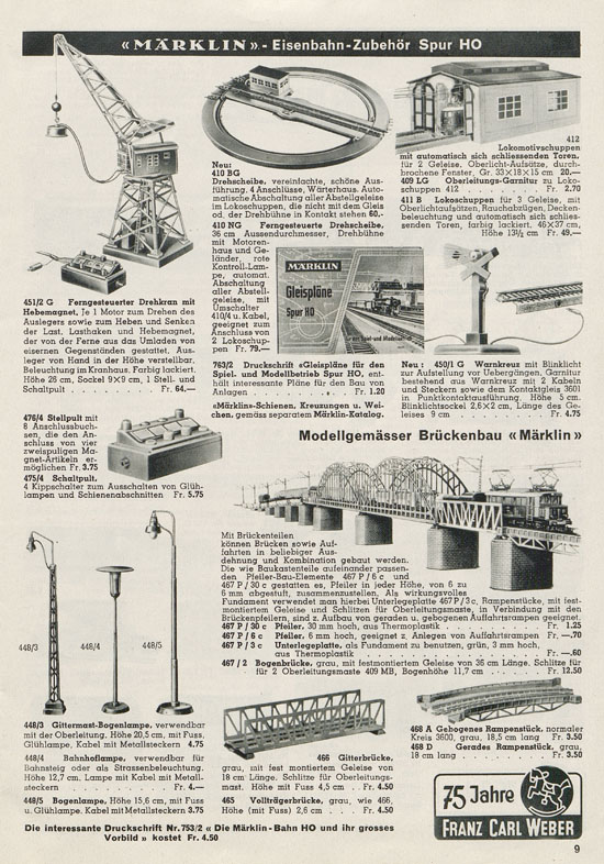 Franz Carl Weber AG Katalog Technische Spielwaren 1956 