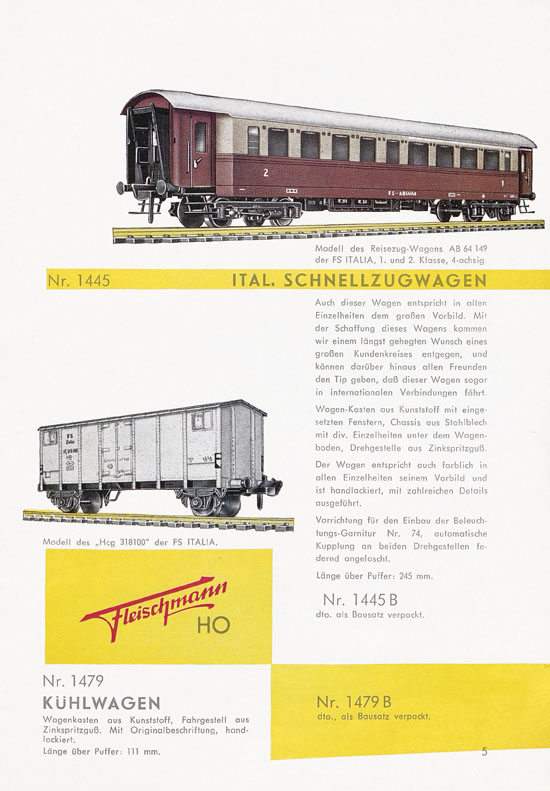 Seite 5 Fleischmann Katalog H0-Neuheiten 1960