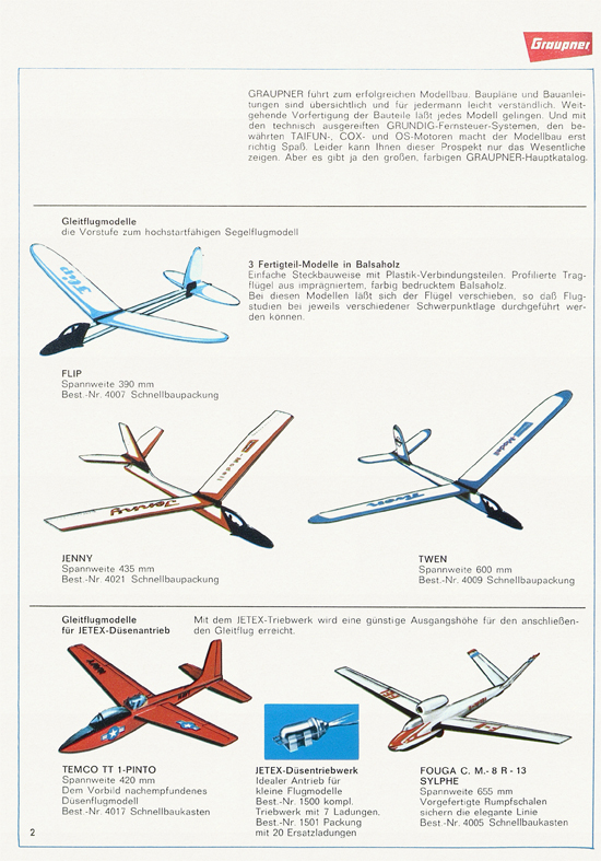 Graupner Flug- und Schiffsmodellbau Prospekt 1968-1969