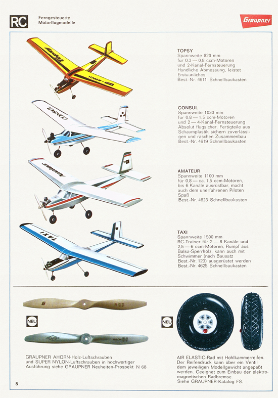 Graupner Flug- und Schiffsmodellbau Prospekt 1968-1969