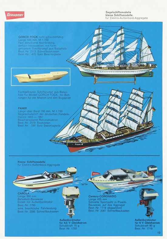 Graupner Flug- und Schiffsmodellbau Prospekt 1968-1969