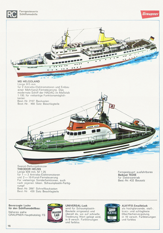 Graupner Flug- und Schiffsmodellbau Prospekt 1968-1969