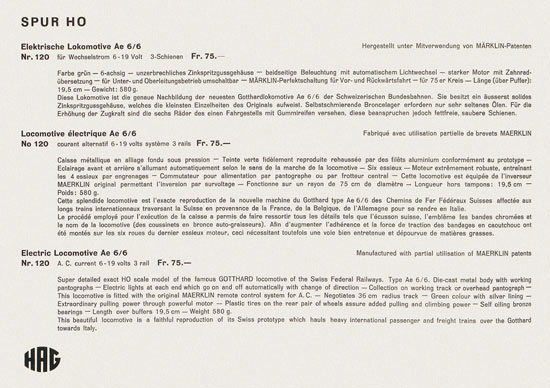 Seite 2 HAG Katalog 1960-1961