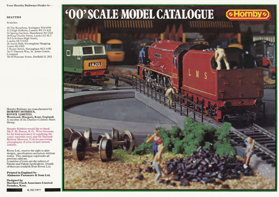 Hornby 00 Scale Model catalogue 1977