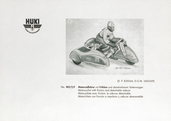 HUKI Patent-Blechspielwaren Händlerkatalog um 1960