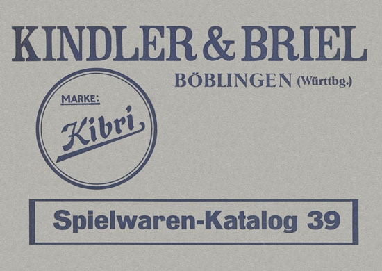 Kibri Spielwaren Katalog 1939