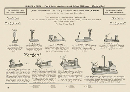Kibri Spielwaren Katalog 1939