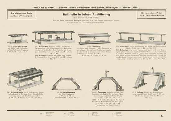 Kibri Spielwaren Katalog 1939