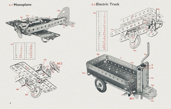 Meccano Book of models 0-1 1962