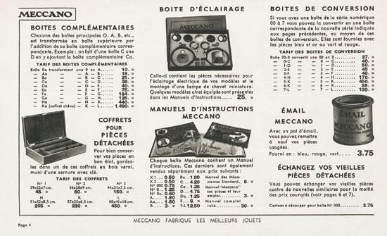 Meccano Jouets catalogue 1936-1937