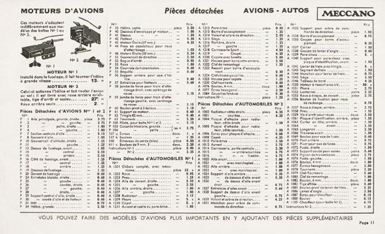 Meccano Jouets catalogue 1936-1937