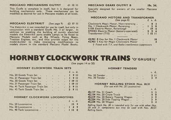 Meccano Bayko Hornby catalogue 1963