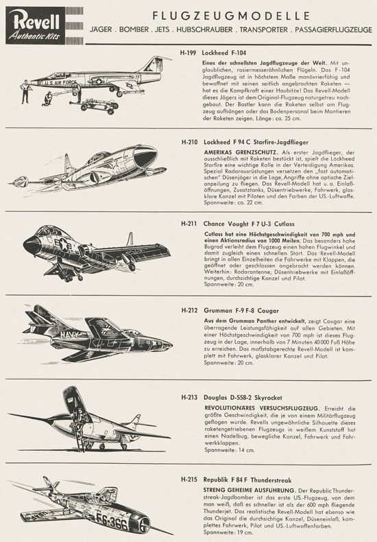 Revell Hobby Kits Katalog 1959