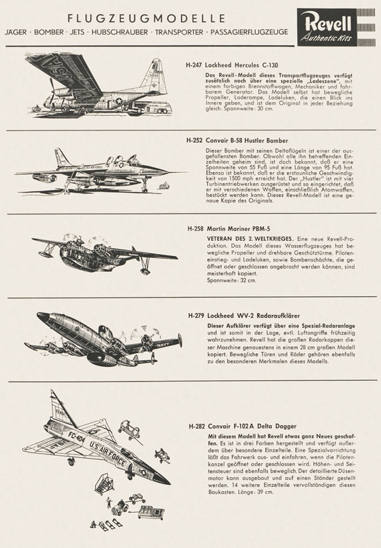 Revell Hobby Kits Katalog 1959