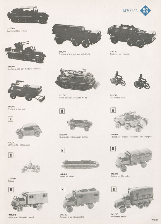 Rivarossi Catalogo accessori treno modello 1969-1970