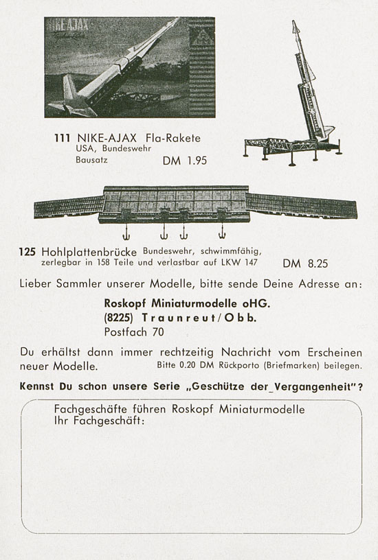 Seite 8 Roskopf Miniatur-Modelle 1961-1962