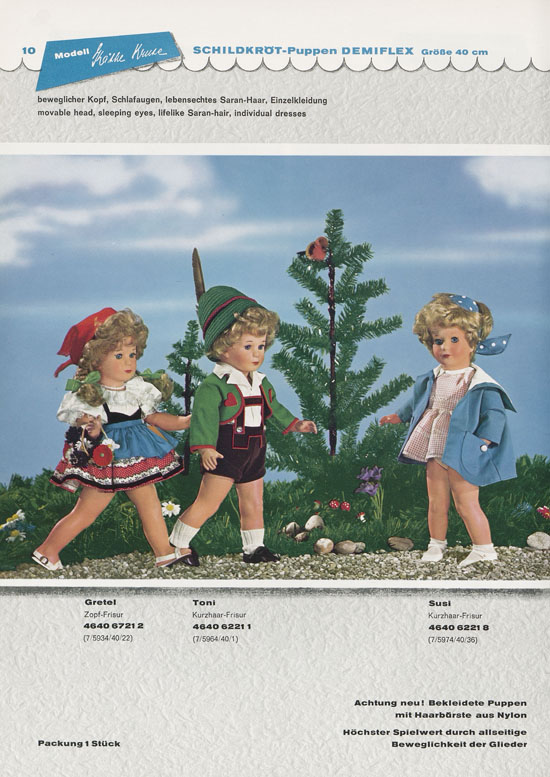 Schildkröt-Puppen Katalog 1962