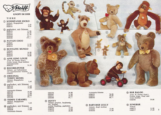 Seite 5 Margarete Steiff Katalog 1969