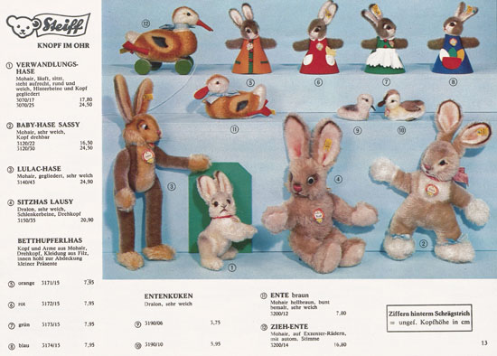 Seite 13 Margarete Steiff Katalog 1969