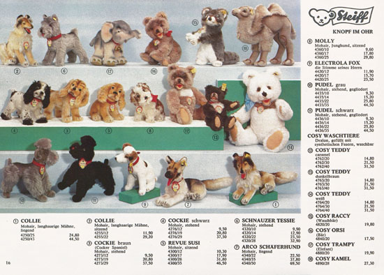 Seite 16 Margarete Steiff Katalog 1969