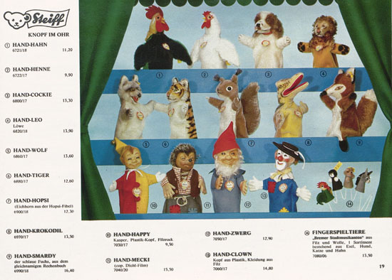 Seite 19 Margarete Steiff Katalog 1969