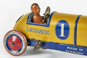Lehmann No. 760 Rennwagen Galop mit Fahrer