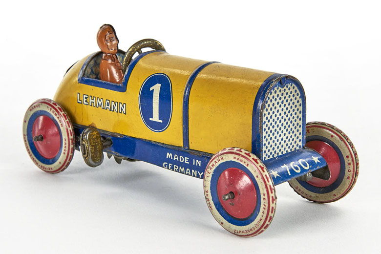 Lehmann No. 760 Rennwagen Galop mit Fahrer