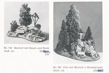 NOCH Nr. 707 Fels mit Marterl und Baumgruppe