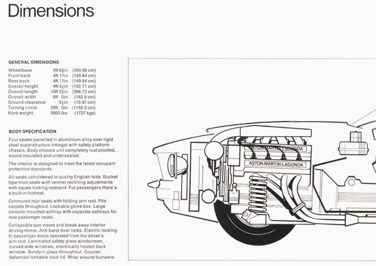 Brochure Aston Martin V8 1972