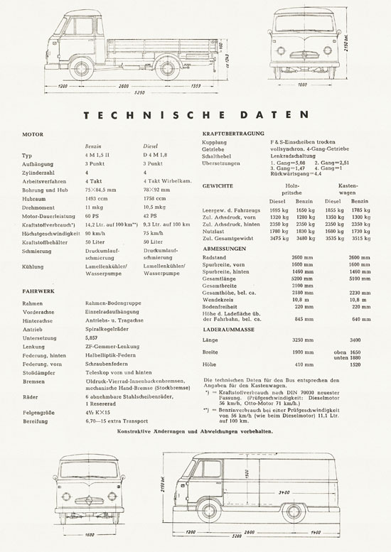 Broschüre Borgward B 611 Frontlenker 1959