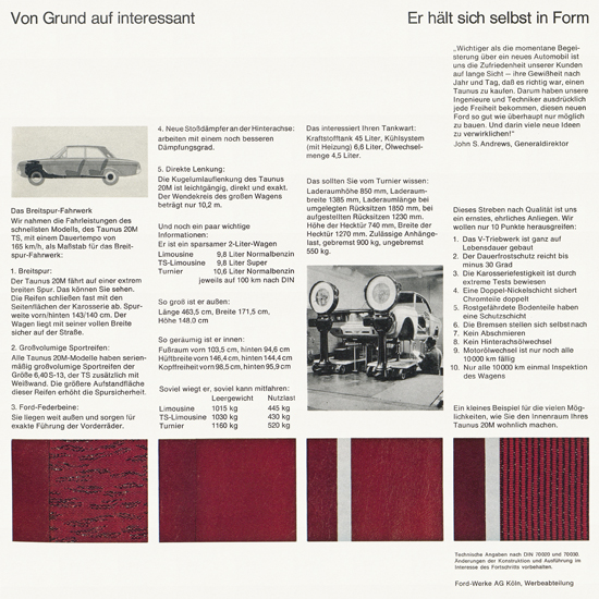 Prospekt Ford Taunus 20 M 1967
