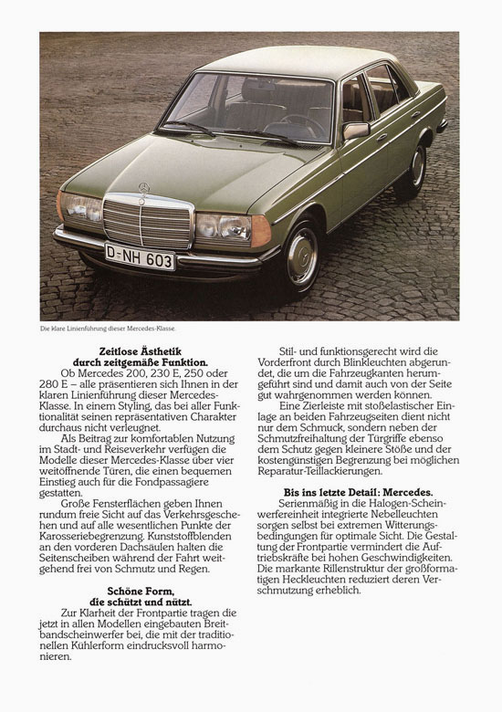 Prospekt Mercedes Benz 200 1982