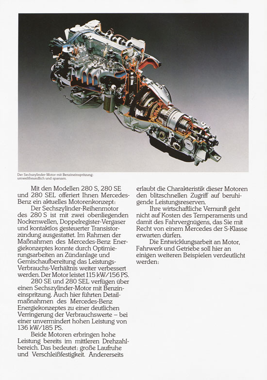 Prospekt Mercedes Benz 280S 1983