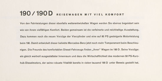 Prospekt Mercedes Benz Personenwagen 1959