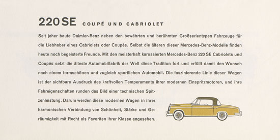 Prospekt Mercedes Benz Personenwagen 1959