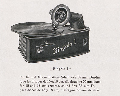 Bing Modell Bingola 1, Jugend-Sprechmaschine Bingola 1