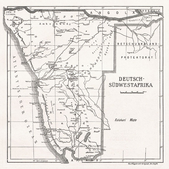 Karte von Deutsch-Südwestafrika