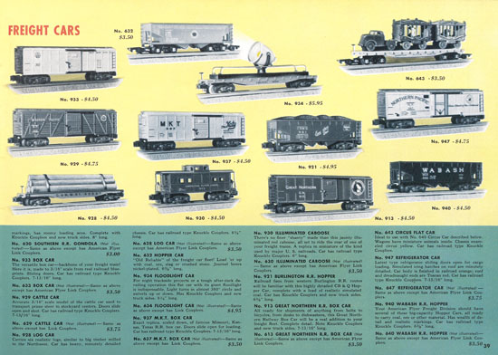 Seite 39 American Flyer Katalog 1953