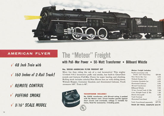 Seite 12 American Flyer Trains Katalog 1957