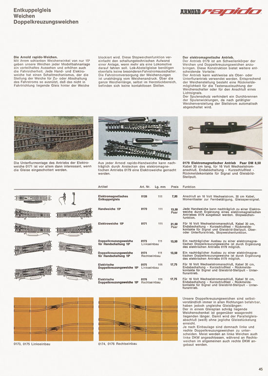 Arnold rapido Katalog 1970-1971