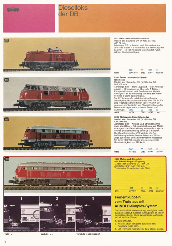 Arnold rapido Katalog 1974-1975