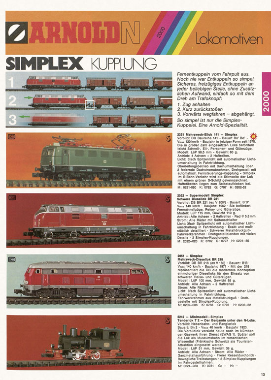 Arnold Katalog N-Modellbahnen 1976-1977